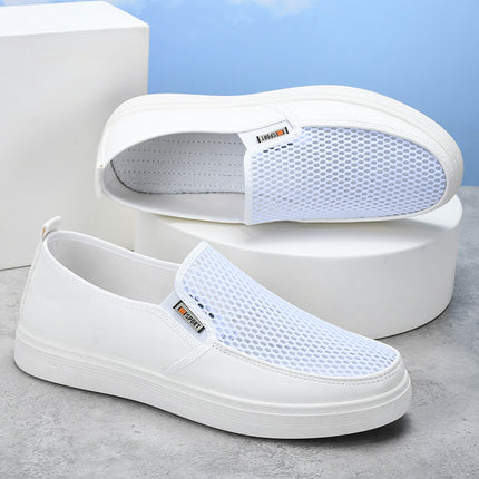 Men's Shoes Summer Breathable Slip-On Cloth Shoes Driving 2025 New Lightweight Mesh Walking Sports Mesh Shoes