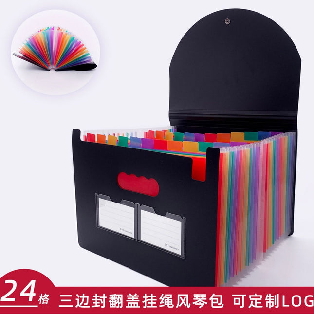 in stock wholesale office file storage pp file bag a4 folder 24 three side seal lanyard flip organ bag
