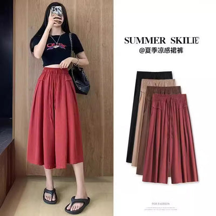 Dipped 2024 New Women's Clothing Spring and Summer Casual High-end Slim Ice Silk Small Yamamoto Wide Legs Casual