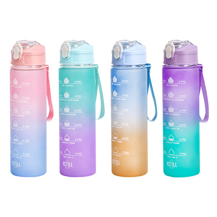 Summer high-value student water cup large-capacity sports water bottle net red straw big belly cup cartoon plastic cup customization