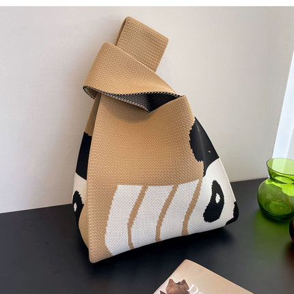 National Treasure Series Panda Knitted Bag Cute Tote Bag Panda Travel Souvenir 2023 New National Trend Bag