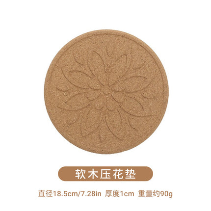 Round Cork Insulation Mat Pot Mat Placemat Plate Wooden Mat Bowl Mat Household Anti-Scalding Mat Table Mat Dining Table Mat