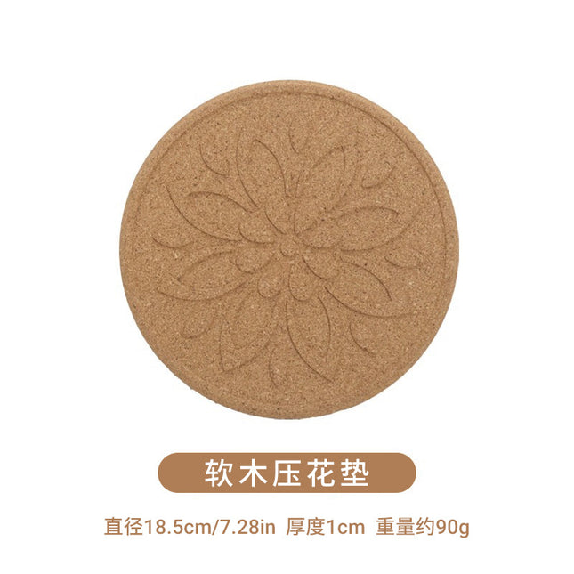 Round Cork Insulation Mat Pot Mat Placemat Plate Wooden Mat Bowl Mat Household Anti-Scalding Mat Table Mat Dining Table Mat