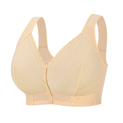 Front Button C-F Cup Oversized Bra Cross-Border Popular European and American Size No Rims Vest Style Fashionable Lace Intimates