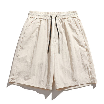 Summer Quick-drying Shorts Couples Same Style Sports Hong Kong Style Casual Pants Trendy All-match Embroidered Ice Silk Shorts for Men