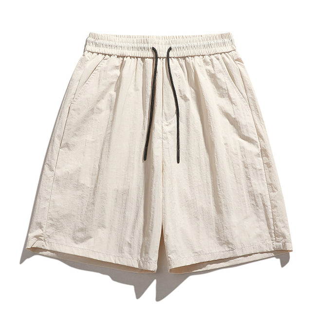 Summer Quick-drying Shorts Couples Same Style Sports Hong Kong Style Casual Pants Trendy All-match Embroidered Ice Silk Shorts for Men