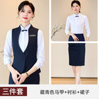navy blue vest shirt skirt / S