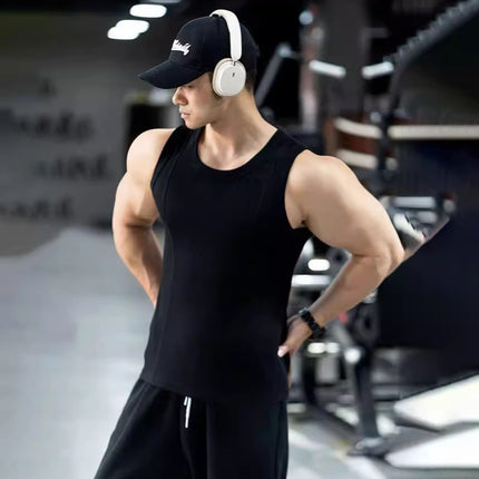 Waistcoat heavyweight 310G sleeveless muscle fitness dog vest men's large slim casual base