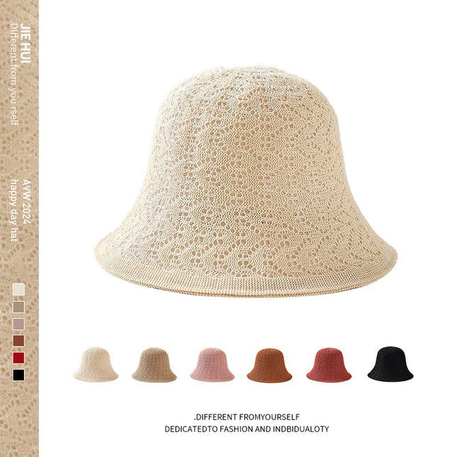 Japanese sweet new sunscreen sun hat women's summer hollow breathable sun hat small brim face small straw hat wholesale
