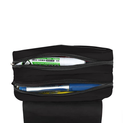 Headphone Pencil Bag Double-Layer Flip Cover Trendy Printed Pencil Box Large Capacity Student Children Pencil Storage Bag Stationery Bag