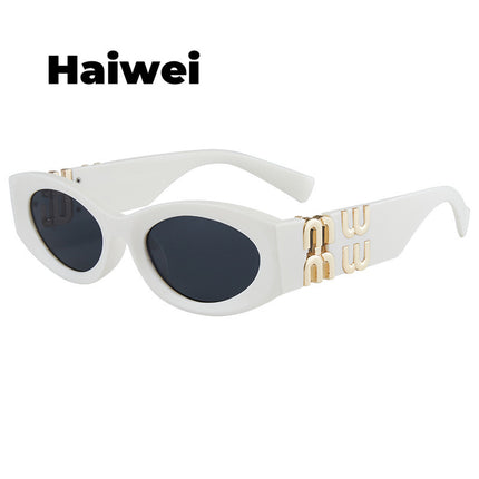 Cross-Border Popular Miuji Letter Cat-Eye Sunglasses Ky2 Sexy Female European and American Style High-End Retro Fashion Sunglasses