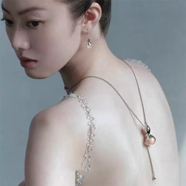 Crystal Gourd Pendant sweater chain earrings feminine light luxury fashion pull national style niche high-grade clavicle chain