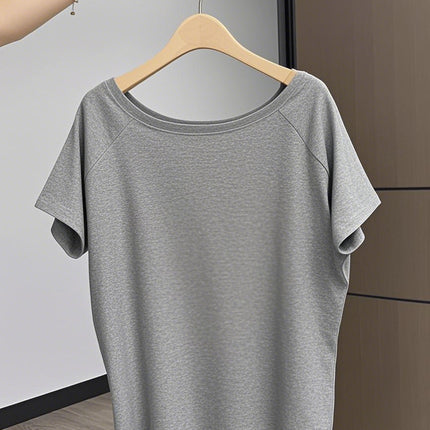 Summer Women's Tops Short-Sleeved Women's T-Shirt Clothes One-Shoulder High-End Cute Printed Short-Sleeved T-Shirt Custom Group Uniform