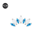 Teeth m0.9 / Ocean blue zirconium + white jade [head only]