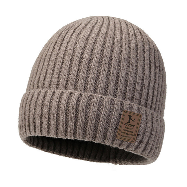 Hat Men's Winter fleece-lined Thickened Chenille Knitted Hat Outdoor Cycling Cold-proof Pullover Wool Hat Knitted Hat