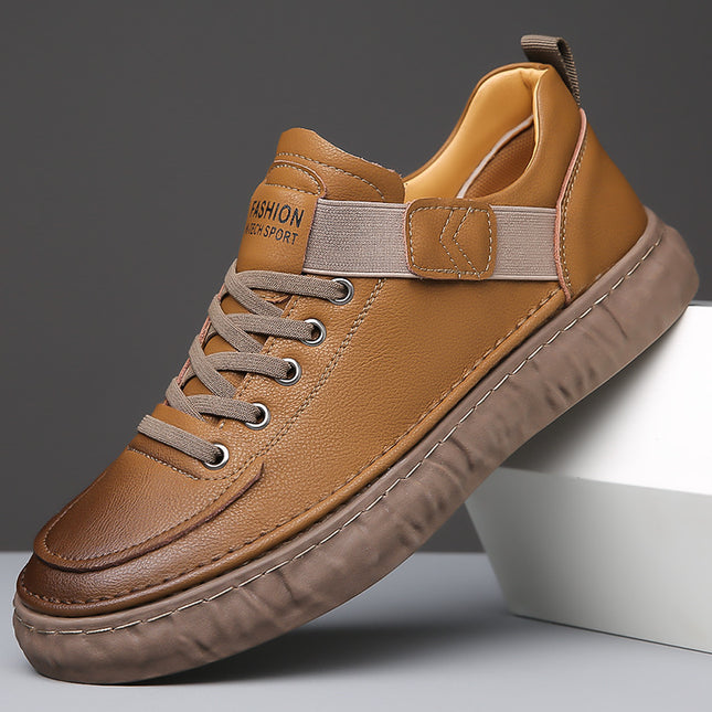 Factory direct 2023 men's casual versatile board shoes British style trend soft bottom soft surface retro fashion shoes men's shoes