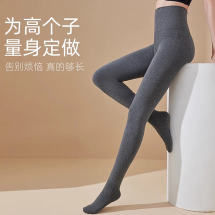 Tall lengthened warm bottoming pantyhose women's autumn and winter can be worn outside the fleece-lined thick pressure thin leg socks wholesale