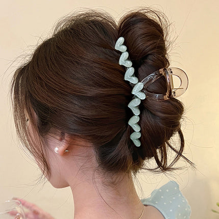 2025 New Style Hair Claw Clip for Women, Large Size for Thick Hair, Hairpin for the Back of the Head, Shark Clip, Versatile Heart-Shaped Hair Accessory