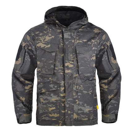 Hanye Outdoor Tactical Windbreaker Mid-Length M65 Jacket Spy Shadow Men's Waterproof Autumn and Winter Jacket