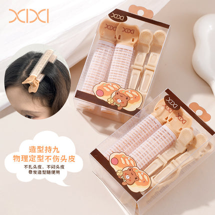 Xixi Fluffy Curling Iron Bangs Root Clip Forehead High Crown Styling Curling Roller Fluffy Fixing Clip 4-Pack