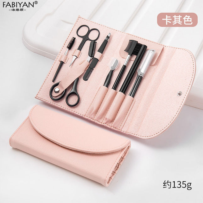 Eyebrow trimming 8 piece set beauty scissors eyebrow trimming suit beauty makeup multifunctional eyebrow clip eyebrow scissors full suit factory in stock wholesale