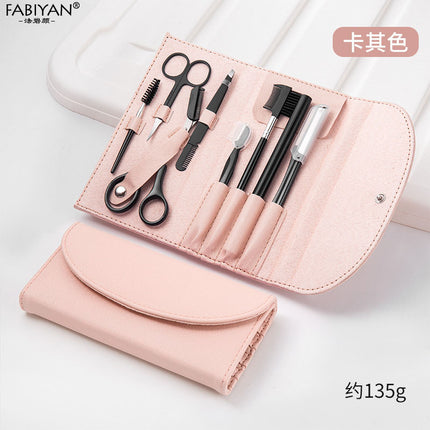 Eyebrow trimming 8 piece set beauty scissors eyebrow trimming suit beauty makeup multifunctional eyebrow clip eyebrow scissors full suit factory in stock wholesale