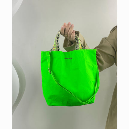 Fluorescent Green Ultra-Light Tote Bag Women's Miyansol New Dopamine Satchel Shoulder Bag Armpit Crossbody Bag