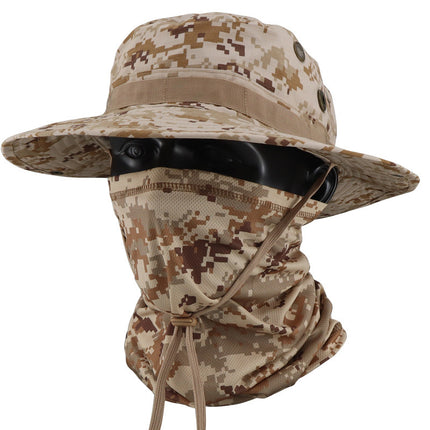 Summer Camouflage Tactical Penny Hat suit Multi-function Magic Hood Fishing Hat Fisherman Hat Sunscreen Breathable Hat