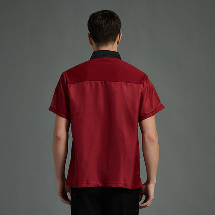 Chef Work Clothes Men's Short-Sleeved Summer Thin Chef Clothes Long-Sleeved White Hotel Canteen Catering Work Clothes Kitchen Chef Clothes