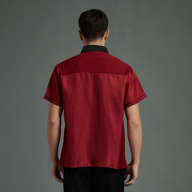 Chef Work Clothes Men's Short-Sleeved Summer Thin Chef Clothes Long-Sleeved White Hotel Canteen Catering Work Clothes Kitchen Chef Clothes