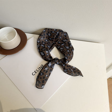White Color Silk Scarf Printed High-grade All-match Accessories Neck Women's 2025 New Headband Tie Long Scarf