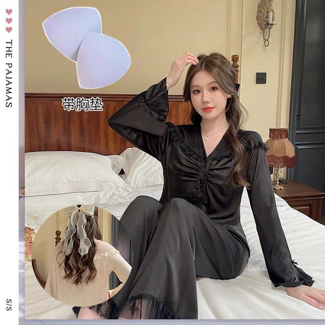 Purely Sensual, Sexy, Comfortable, Breathable Pajamas, Satin Chiffon Loungewear Set, Available in Multiple Colors, Sexy Button-Up Set
