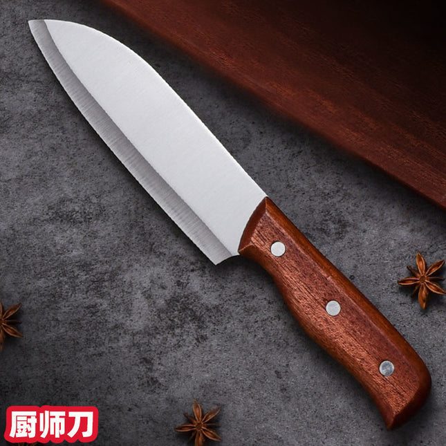 Wooden Handle Wire-drawing Household Kitchen Knife Handmade Chopping Dual-purpose Knife Sharp Slice Knife Special for Chef Knife Set Knife