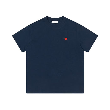 Cross-Border Am* Short-Sleeved Pure Cotton Embroidered Round Neck T-Shirt Summer Casual Loose Couple Wear Star Same Style Drop Shipping