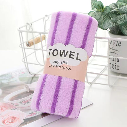 Striped Towel Manufacturer Wholesale Warp Knitted Coral Velvet 35*75cm Hand Towel Absorbent Adult Souvenir Gift