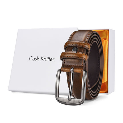 Foreign Trade Hot Selling Belt Men's Belt Pin Buckle Real Cowhide Simple Retro Denim Style Men's Trousers with Fixed LOGO