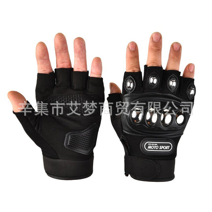 Summer Half-finger Motorcycle Gloves Riding Half-finger Breathable Motorcycle Racing Wear-resistant Non-slip Anti-fall-resistant Motorcycle Gloves for Men