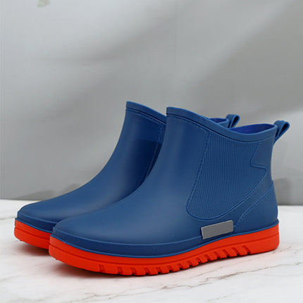 Cross-Border Low-Top Rain Boots for Men, Outdoor Waterproof Shoes, Non-Slip Reflective Rain Boots, Kitchen Work Shoes, Fishing and Car Washing Rubber Shoes