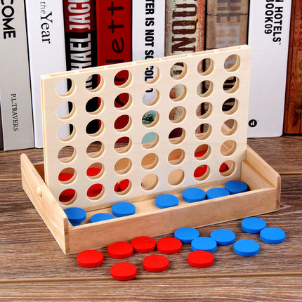 Three-Dimensional Four-Piece Chess Four-Piece Game Chess P 0.34kg Kidsren's Educational Early Education Multi-Person Toy Wooden Boxed Multi-Color