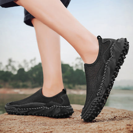 Foreign Trade Hot-Selling Summer New Products Hand-Stitched Mesh Shoes Breathable Casual Men's Outdoor Hiking Shoes Non-Slip River Tracing Shoes