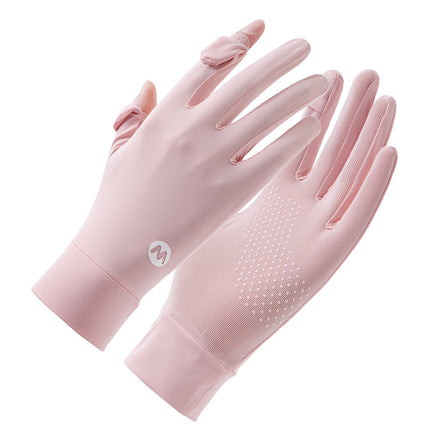 Sun Protection Gloves for Women, Thin Style, Touch Screen Compatible, Summer Outdoor Driving, Sports, Cycling, Ice Silk Gloves, Uv Protection, Wholesale