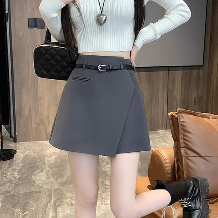 Suit Short Skirt A-Line New High-Waisted Slimming 2025 Irregular Stylish Women's Spring and Summer Pants Skirt