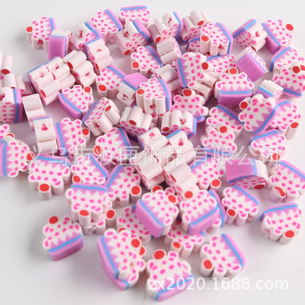 100 a pack of cross-border fruit soft pottery loose beads clay beads diy Amazon material bag accessories mobile phone