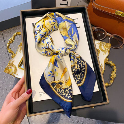 70cm Imitation Silk Square Scarf Fashion All-match Silk Scarf Professional Scarf Korean Style Neck Protection Scarf Decorative Small Square Scarf