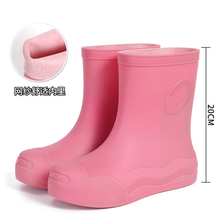 Cross-Border Hot-Selling Fashionable Mid-Calf Women's Rain Boots New Outdoor Waterproof Shoes Non-Slip Casual Water Boots Women's Rain Boots Rubber Shoes