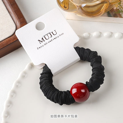 Card-Mounted Hair Band, High-End Pearl Hair Accessories, High Elasticity, Super Soft Small Intestine Ring, Hair Rope, Rubber Band, High Ponytail Head Rope