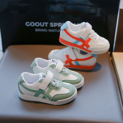 Children's Forrest Gump Shoes Leather 2025 Spring and Autumn New Girls White Shoes Velcro Board Shoes Korean Style Boys' Casual