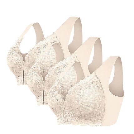 Wire-Free Push-Up Front-Button Mother's Bra, Breast-Retracting, Adjustable, Beautiful Back, Push-Up, Comfortable Anti-Sagging Bra