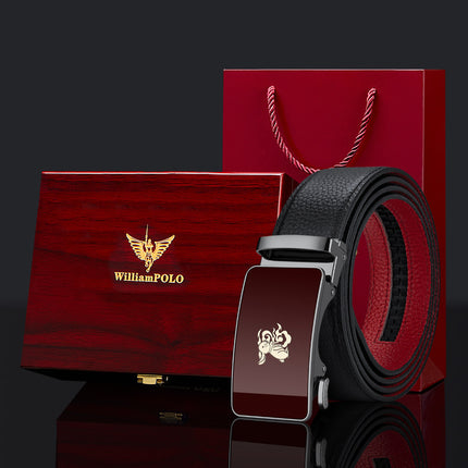 King's Paul 2025 New Arrival Belt Men's Red Year of the Snake Men's Belt Automatic Buckle Belt Gift