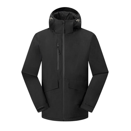 Down Cotton Pressure Cotton Jacket Men's Thickened Camping fleece-lined Windproof and Rainproof Work Clothes Windbreaker Jacket Logo